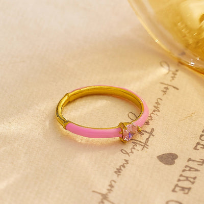 Jewelry IG Style Elegant Simple Style Heart Shape 304 Stainless Steel Zircon Rings