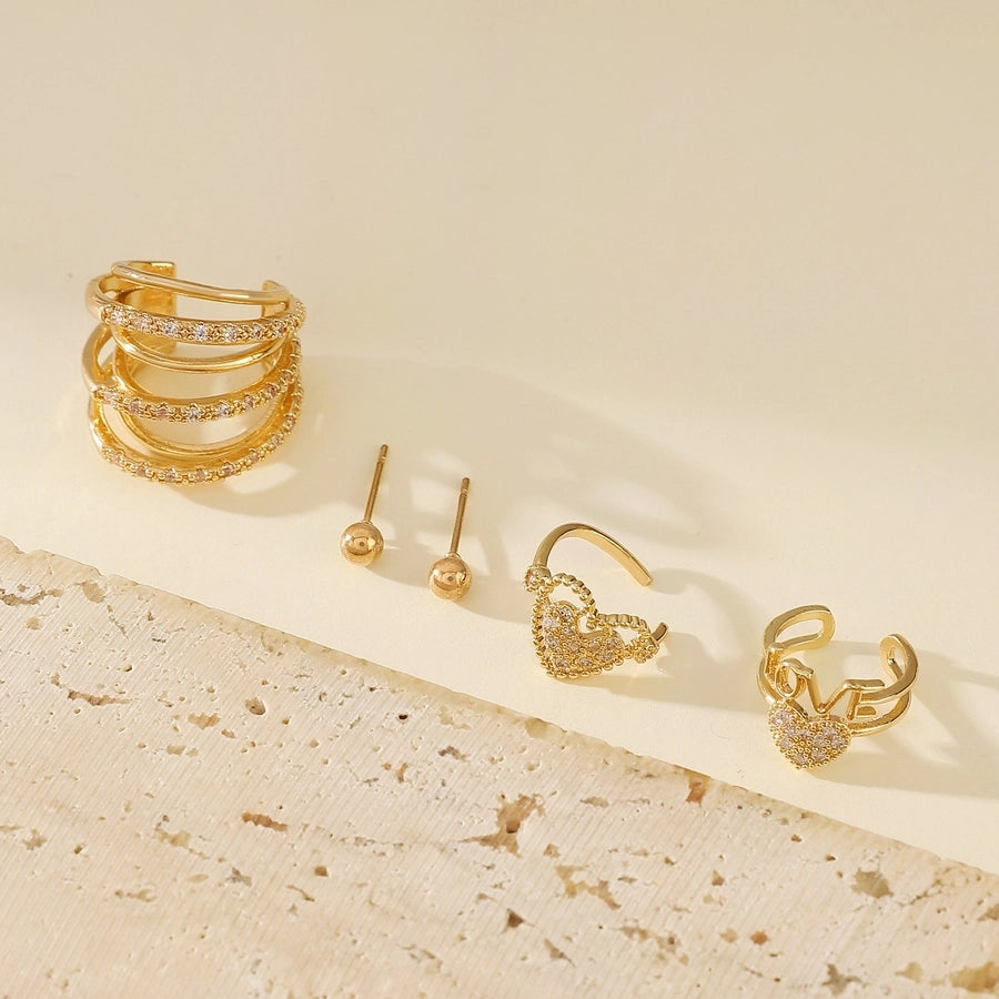 1 Piece Nordic Style Simple Style Geometric Water Droplets Copper Ear Cuffs