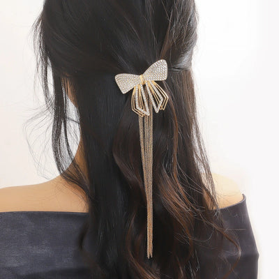 vintage style bow knot alloy plating hair clip