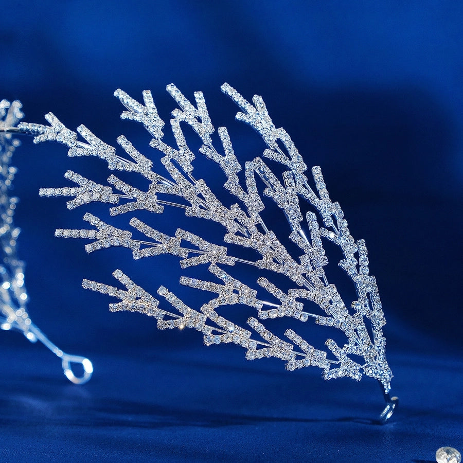 fashion leaf alloy inlay rhinestones hair band 1 piece