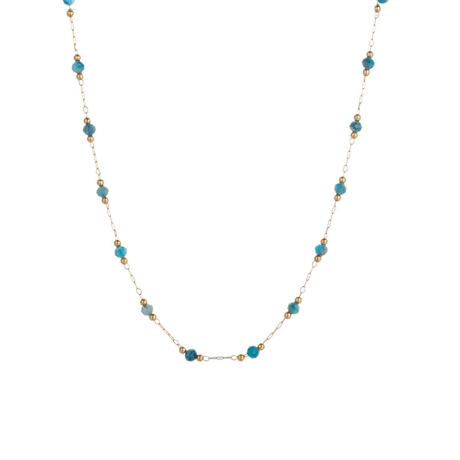 Jewelry Simple Style Bow Knot 304 Stainless Steel natural stone 18K Gold Plated Pendant Necklace