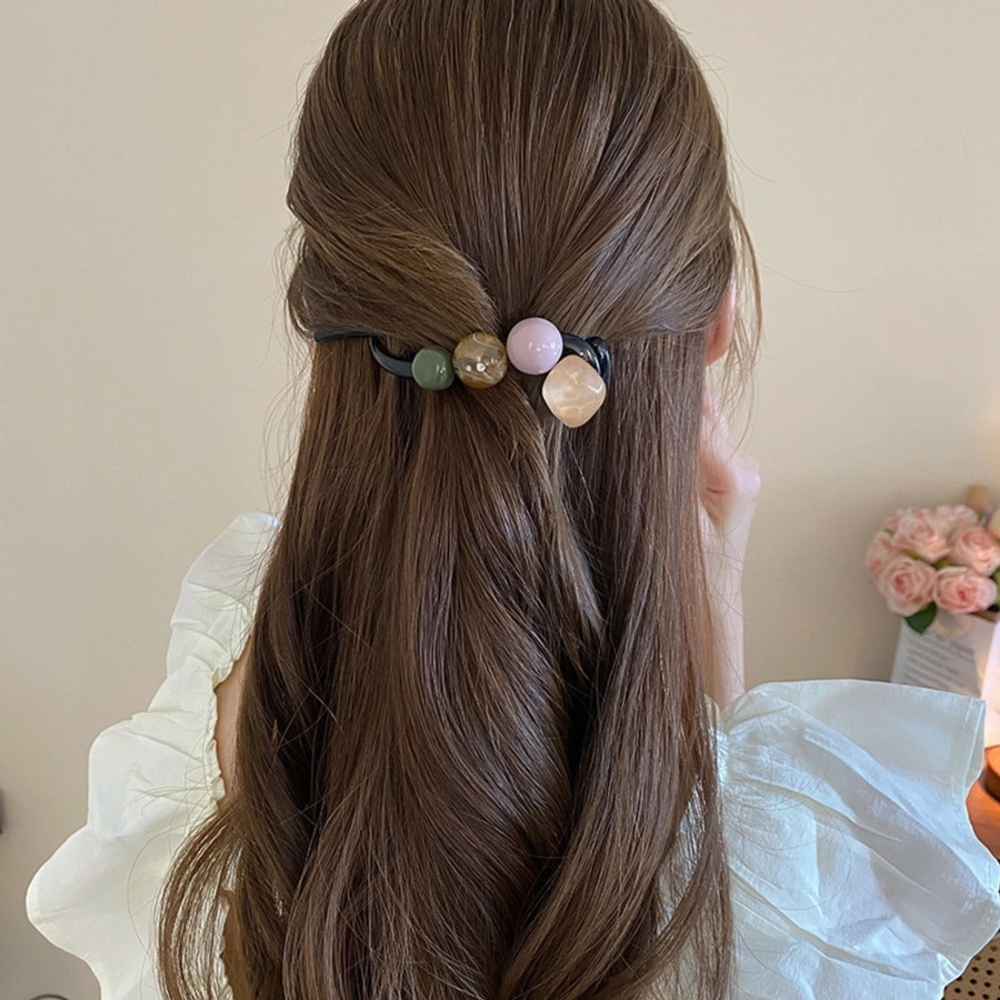 Women's Sweet Flower Arylic Plating Hair Clip