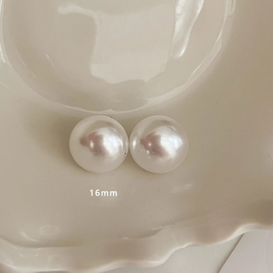 Bright Pearl silver stud earrings  new fashion mosquito coil ear clip commuter good quality earrings Korean temperament online celebrity