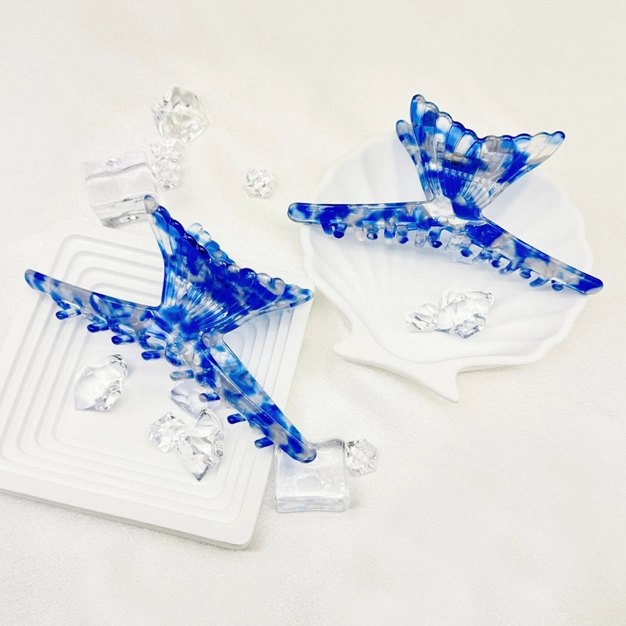 Women's Artistic IG Style Fish Tail Acetic acid sheets Three-dimensional Hair Claws