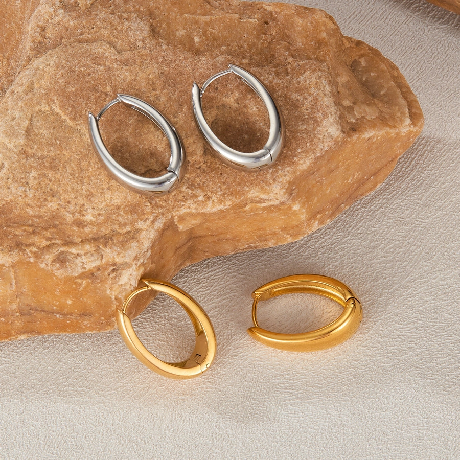 1 Piece French Style Geometric 304 Stainless Steel 18K Gold Plated Earrings