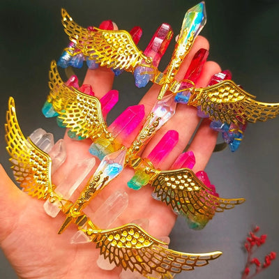 retro crown natural crystal hair band