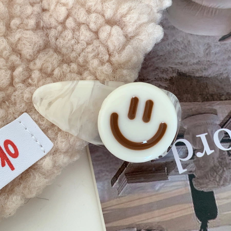 cute simple style Smile face arylic hair clip