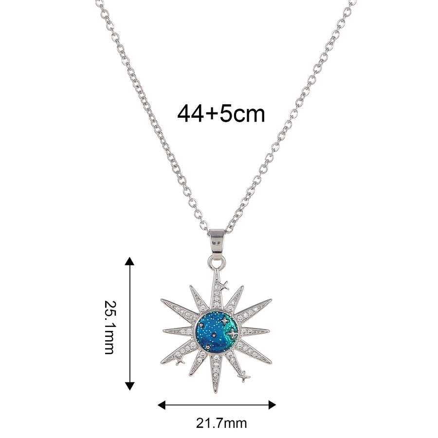 Copper Star Zircon Pendant Necklace
