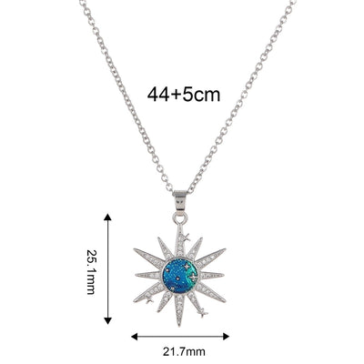 Copper Star Zircon Pendant Necklace