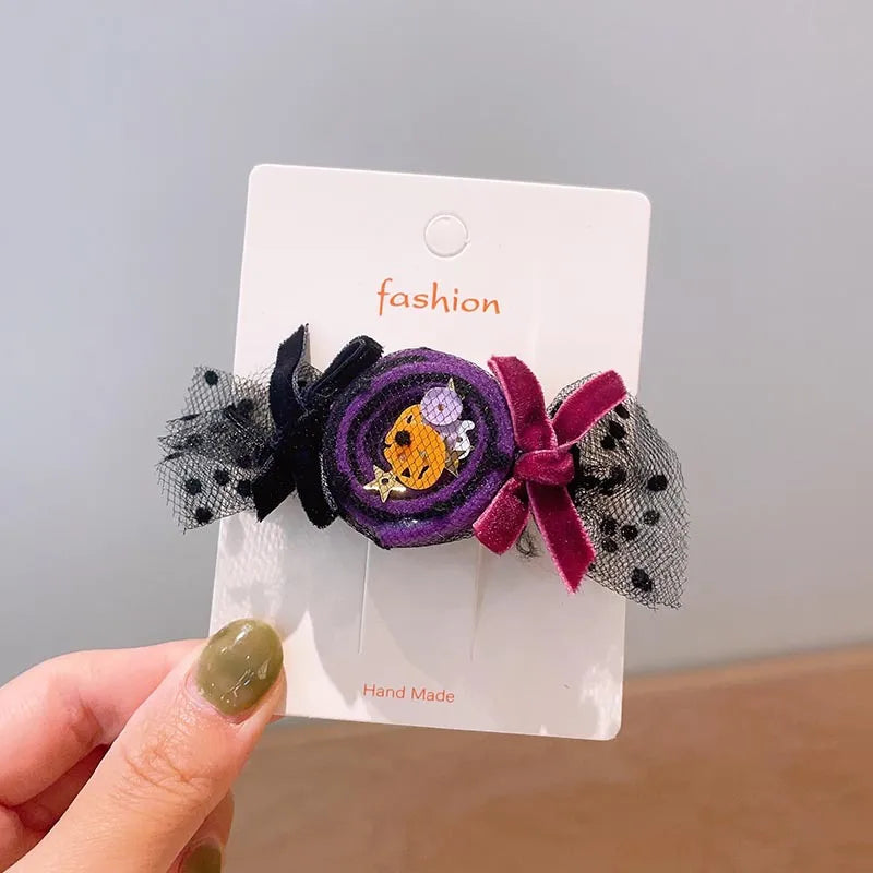 Halloween Cool Style Girl'S Pumpkin Cat Ghost Felt Hair Clip
