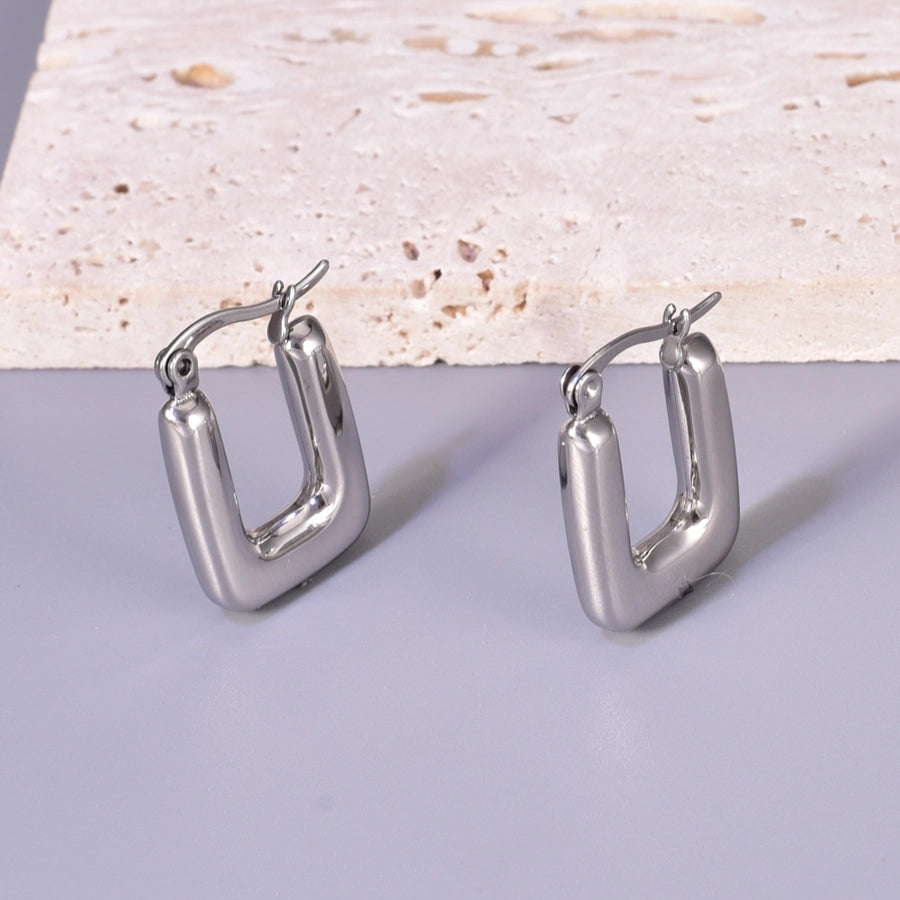 1 Pair Simple Style Geometric 304 Stainless Steel 18K Gold Plated Ear Studs