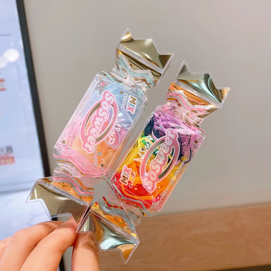 simple style geometric plastic rubber band 1 set