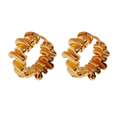 1 Pair IG Style Streetwear Geometric Brass 24K Gold Plated Earrings