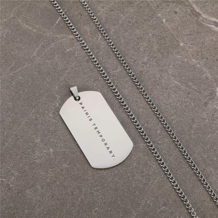 Jewelry Basic Classic Style Commute Letter Rectangle 304 Stainless Steel Pendant Necklace