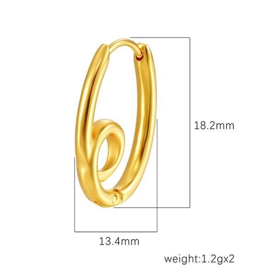 1 Pair IG Style Solid Color Knot Plating 304 Stainless Steel 18K Gold Plated Earrings