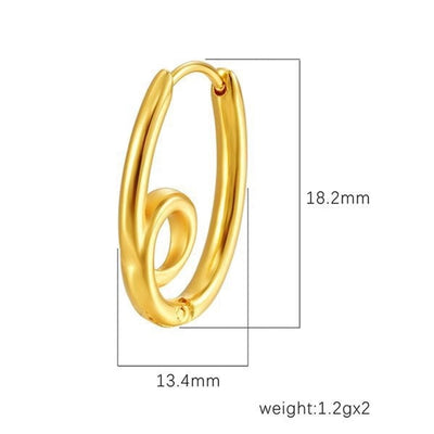 1 Pair IG Style Solid Color Knot Plating 304 Stainless Steel 18K Gold Plated Earrings