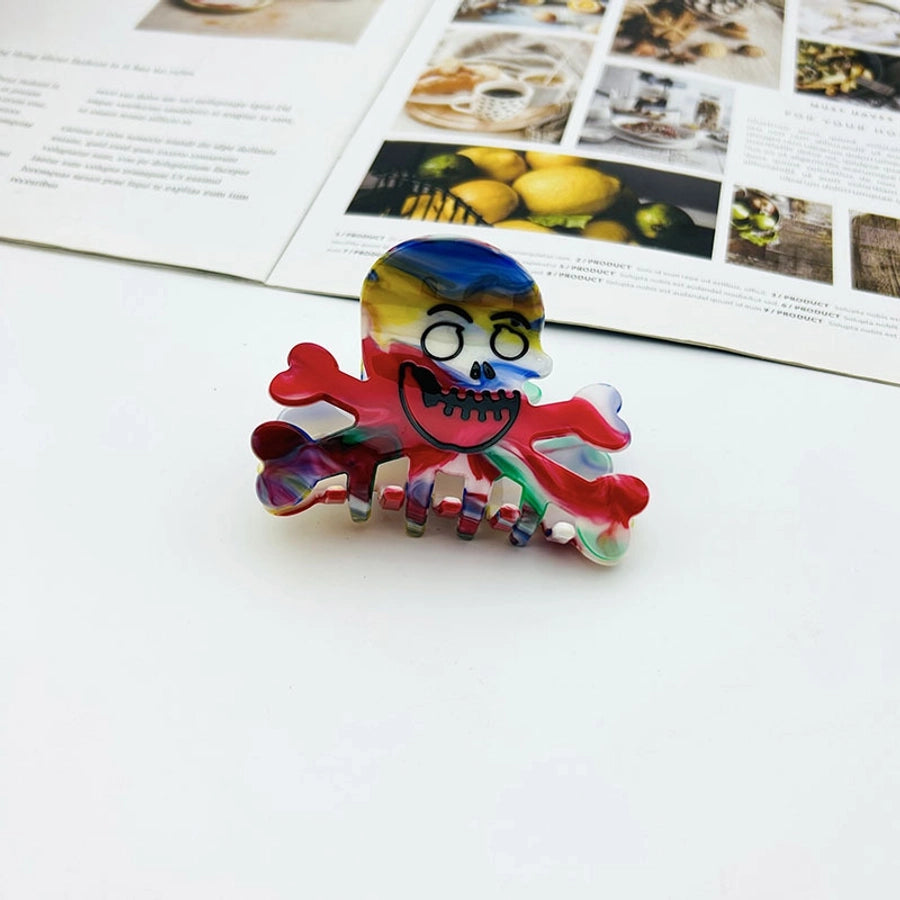 Halloween Original Design Women's Skull Arylic Carving Hair Clip Hair Claws