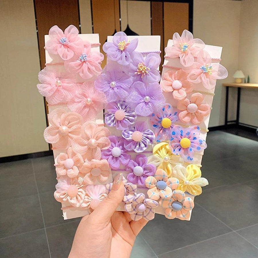 Children's Cute Flower Rubber Band Hair Band Set Baby Do Not Hurt Hair Elastic Good Girls Baby Hair Rope Hair Accessories Women