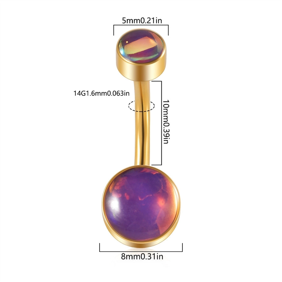 1 Piece Belly Rings Casual Elegant Vacation Geometric 304 Stainless Steel Plating Resin 18K Gold Plated