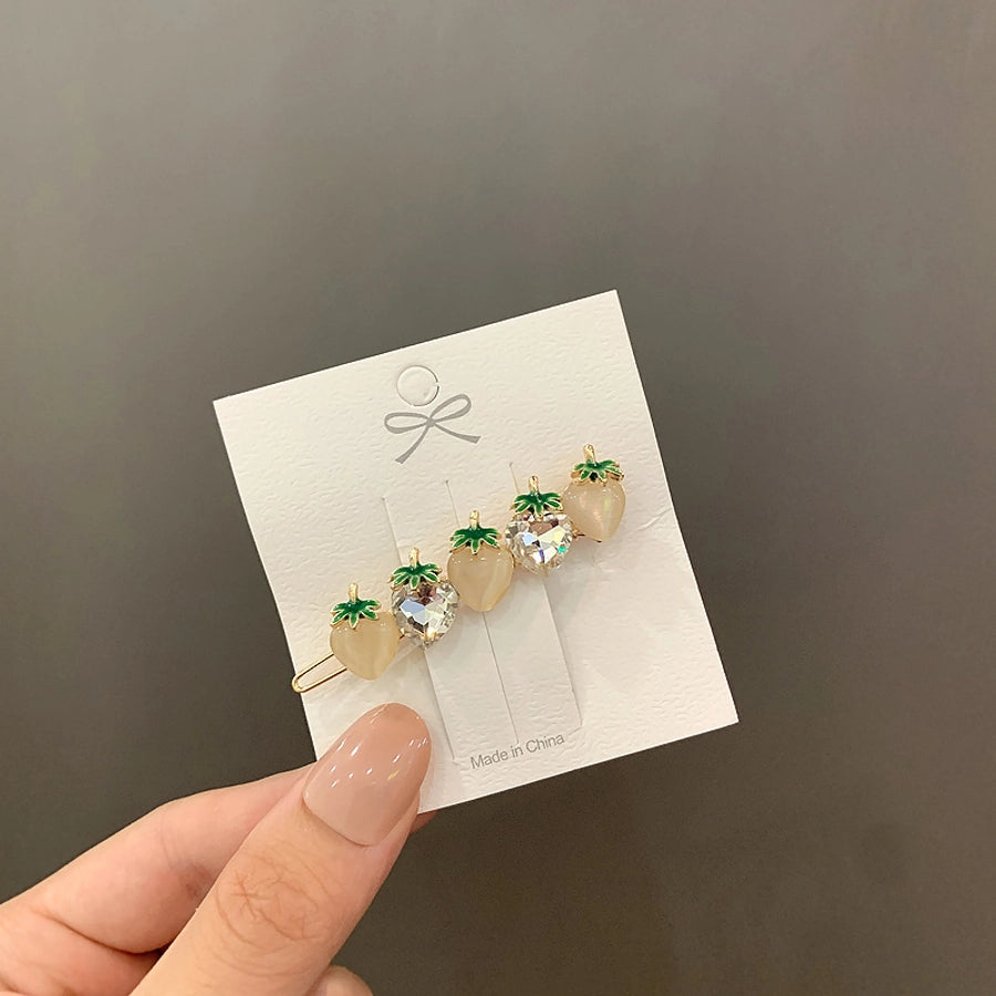 women's sweet strawberry alloy hair clip