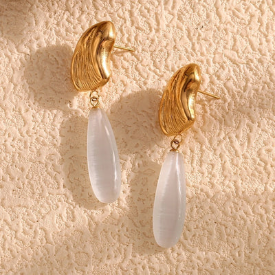 1 Pair Simple Style Geometric 304 Stainless Steel 18K Gold Plated Drop Earrings