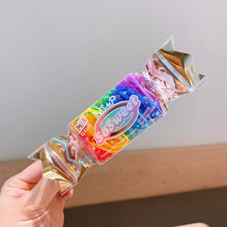 simple style geometric plastic rubber band 1 set