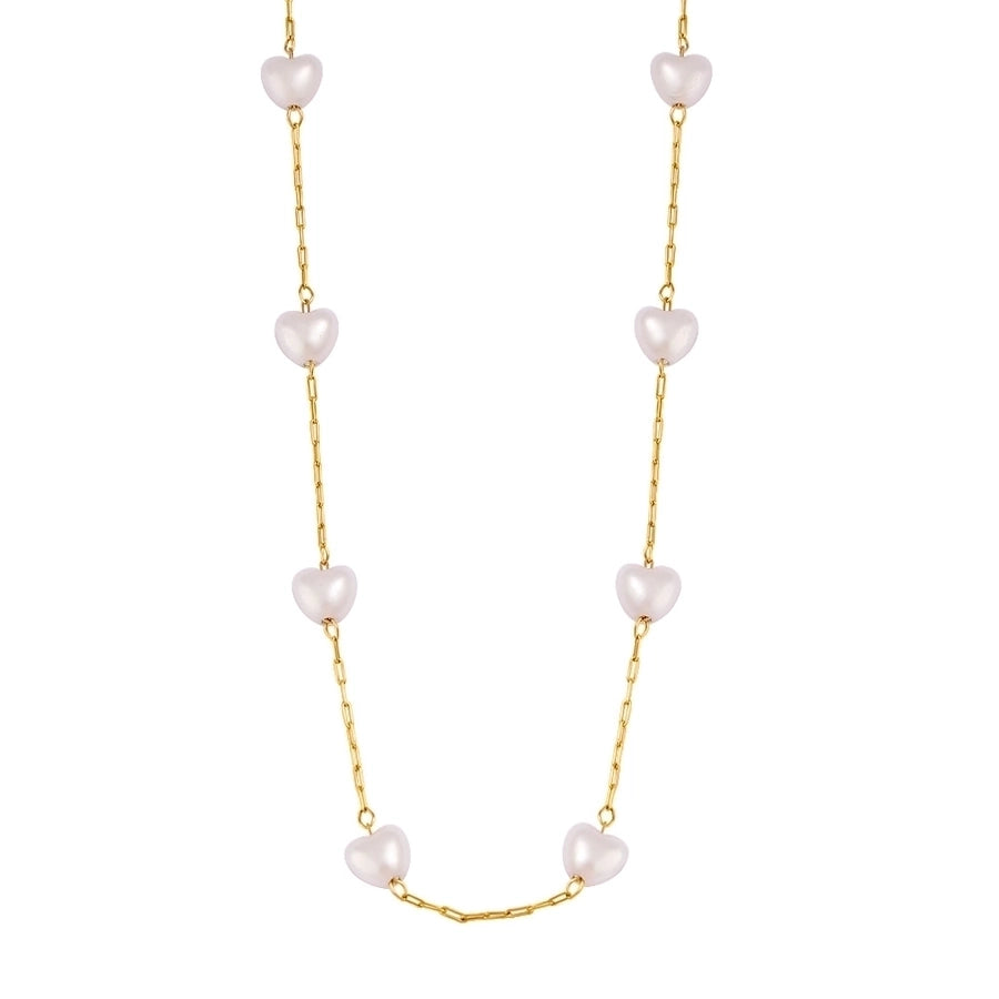 Jewelry Vacation Simple Style Heart Shape 304 Stainless Steel 18K Gold Plated Bracelets Necklace