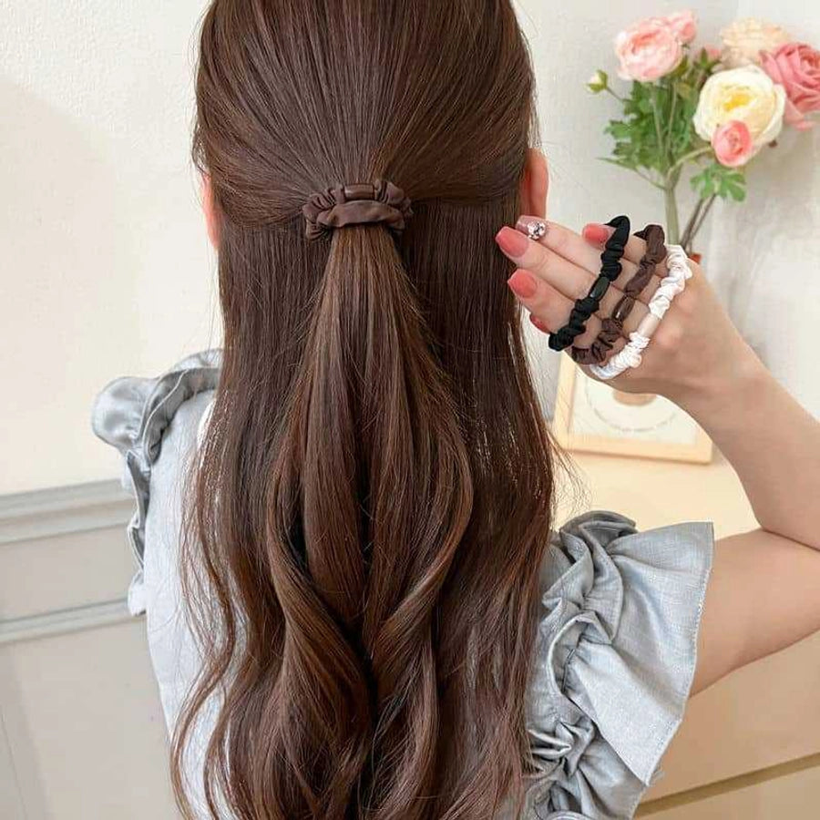 high elastic  black high elastic hair band personality large intestine ring tie hair ponytail hair rope girl rubber band