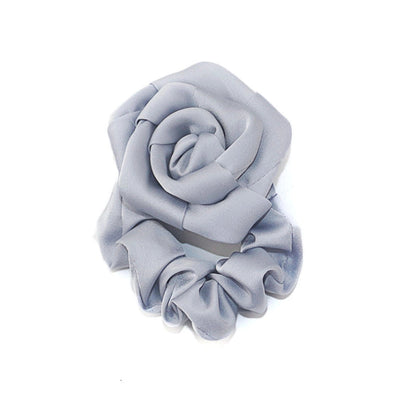 fashion rose solid color cloth hair tie