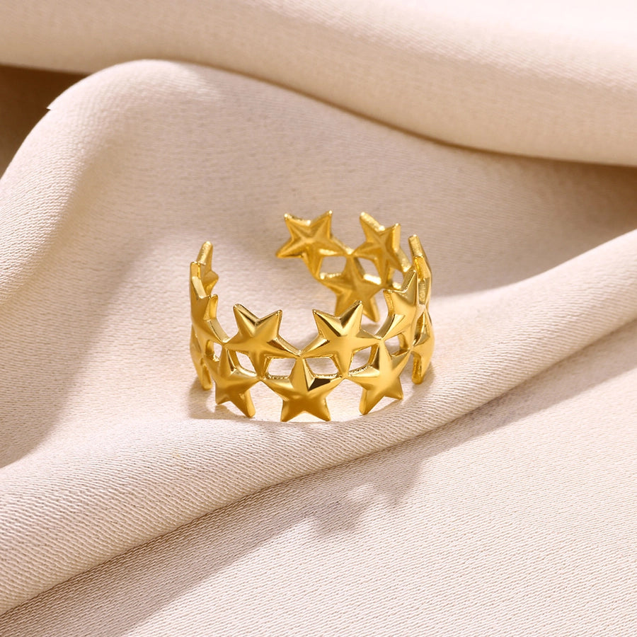 Jewelry Classical Simple Style Star 304 Stainless Steel Stainless Steel Rings