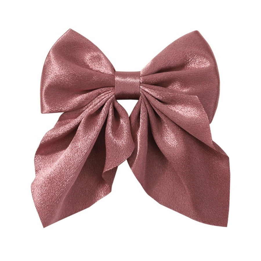 Girl'S Sweet IG Style Bow Knot Yao Ming Polyester Ribbed Band Hair Clip
