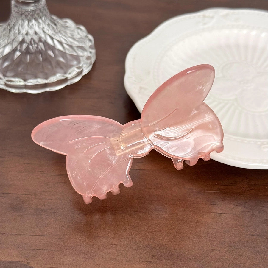 Women's Sweet Simple Style Solid Color Bow Knot Acetic Acid Hair Claws