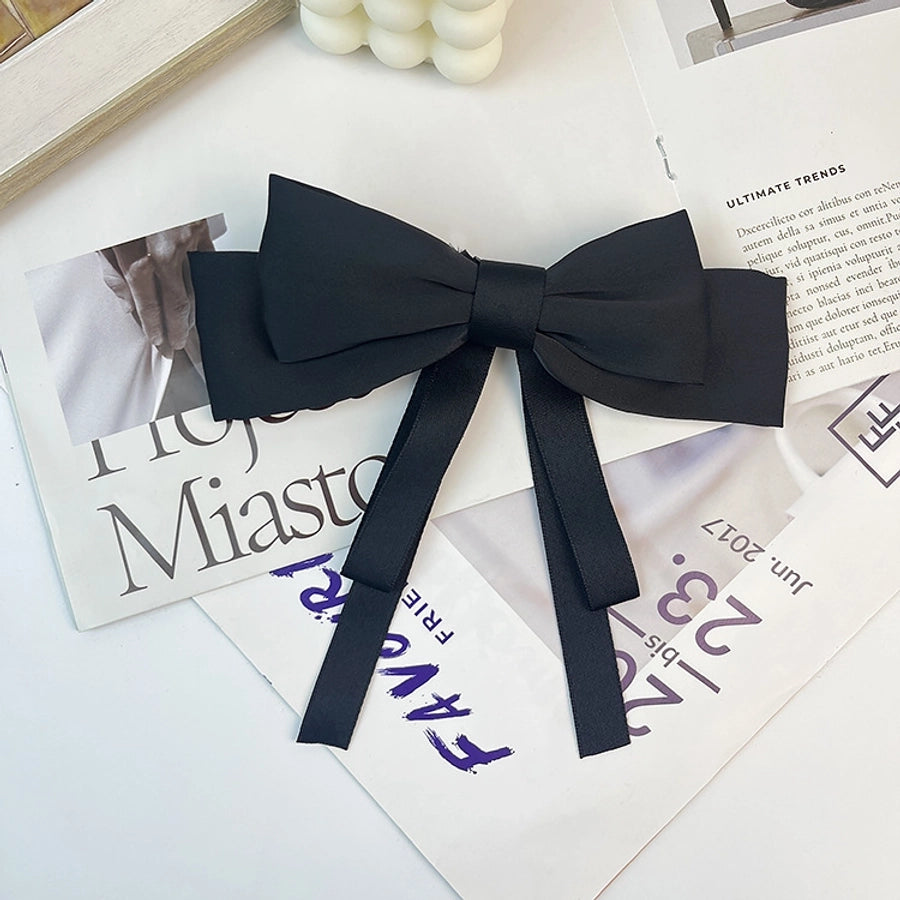 Big bow ribbon hairpin horizontal clip headdress temperament hair accessories high sense back head top clip spring clip