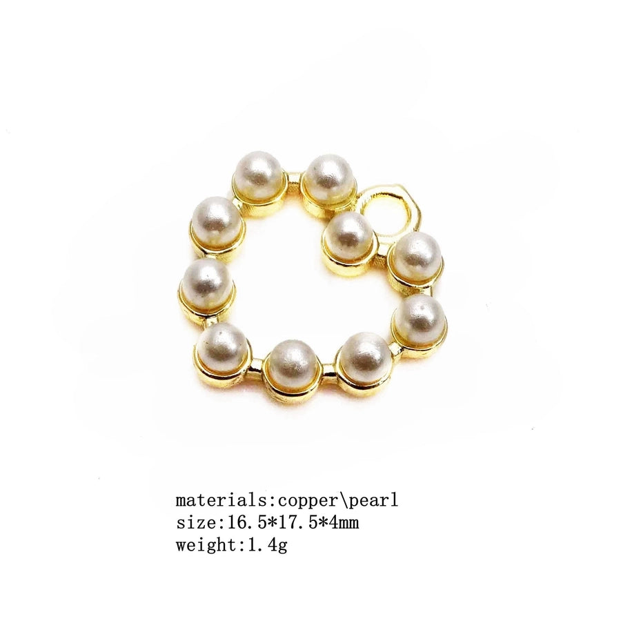 1 Piece Imitation Pearl Copper Zircon Cross Heart Shape Pendant