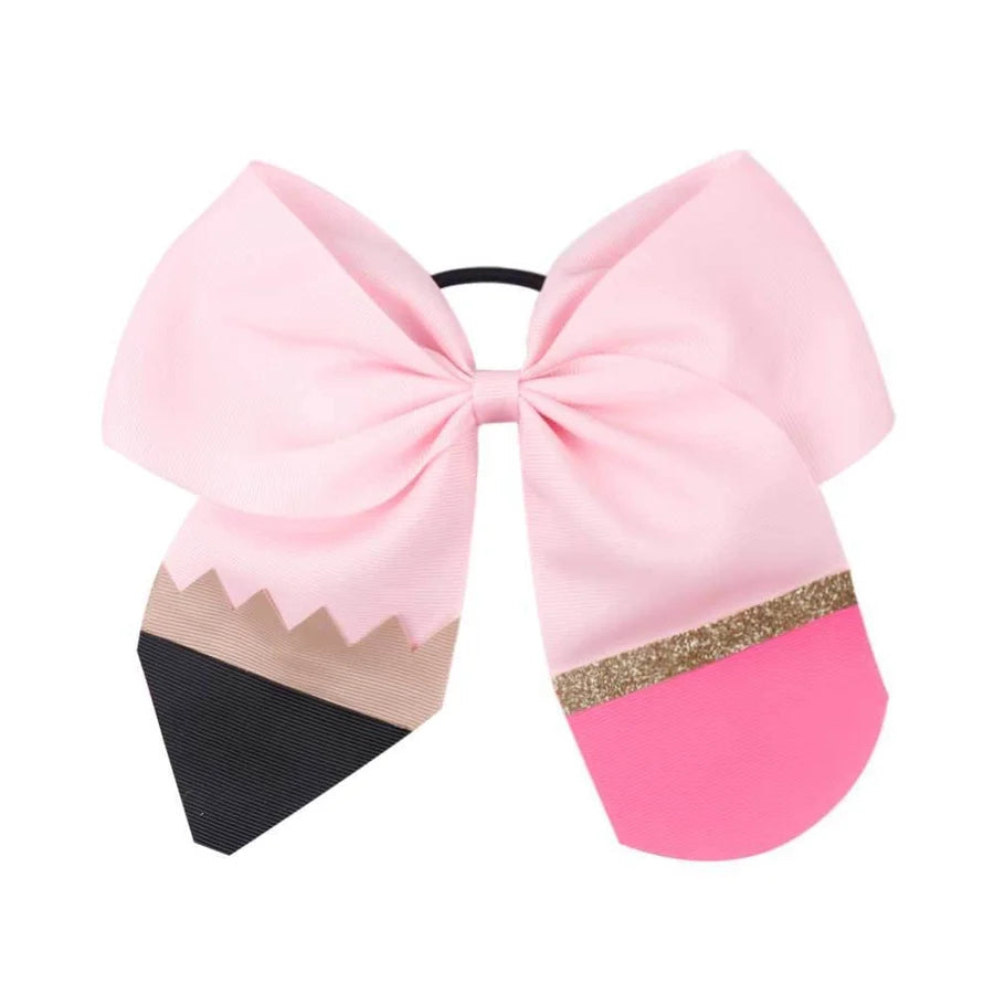 girl's cute simple style pencil rib ribbon bowknot hair tie