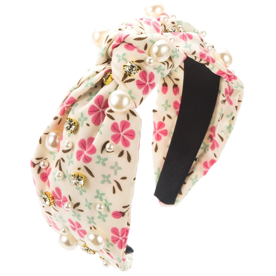 Women's Casual Vacation Classic Style Color Block Alloy Cloth Flowers Inlay Rhinestones Hair Band