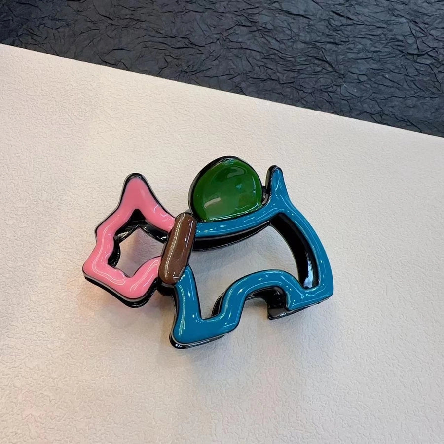 Cartoon Style Cute Sweet Women's Dog Resin Hollow Out Hair Claws