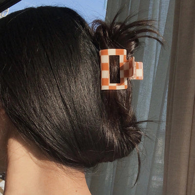Women's Simple Style Lattice PVC Hair Claws