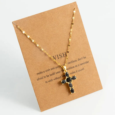 Stainless Steel 18K Gold Plated Simple Style Plating Inlay Cross Zircon