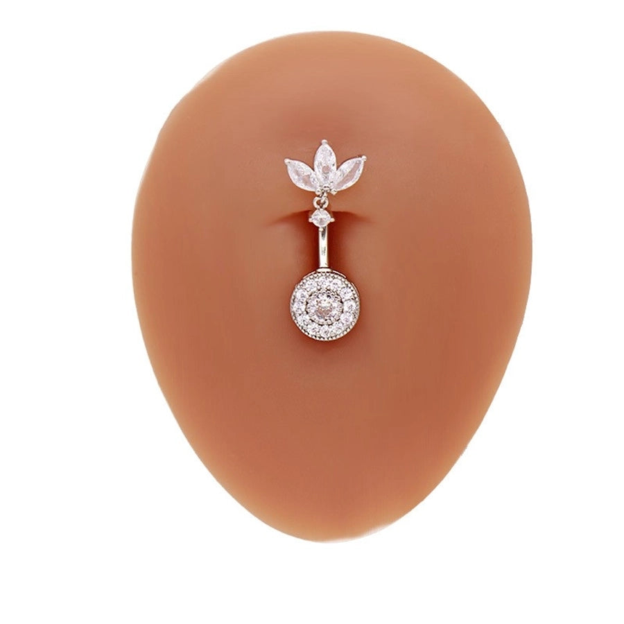 1 Piece Belly Rings Hip-Hop Sexy Heart Shape 316 Stainless Steel  Copper Plating Zircon White Gold Plated Gold Plated