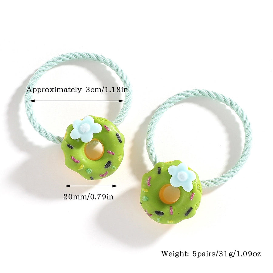 Kid'S Cute Donuts Resin Hair Tie