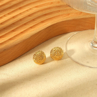 1 Pair Simple Style IG Style Round Plating 304 Stainless Steel Ear Studs