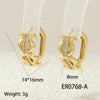 1 Pair IG Style Simple Style Commute Geometric Inlay Copper Zircon 18K Gold Plated Earrings