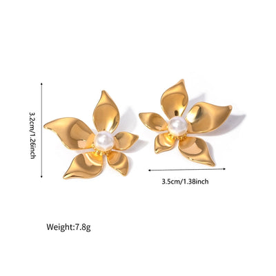 1 Pair Elegant Simple Style Flower 304 Stainless Steel Ear Studs