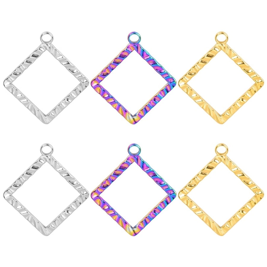 Jewelry Basic Simple Style Classic Style Square 304 Stainless Steel 18K Gold Plated Plating Pendant Necklace