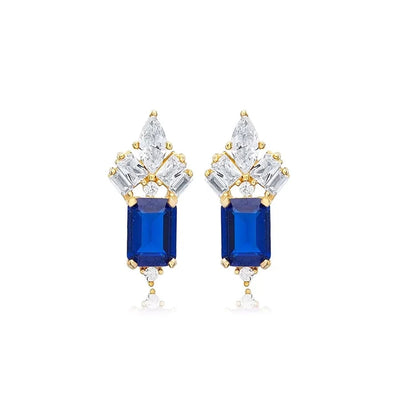 1 Pair Casual Elegant Geometric Copper Zircon Drop Earrings Ear Studs