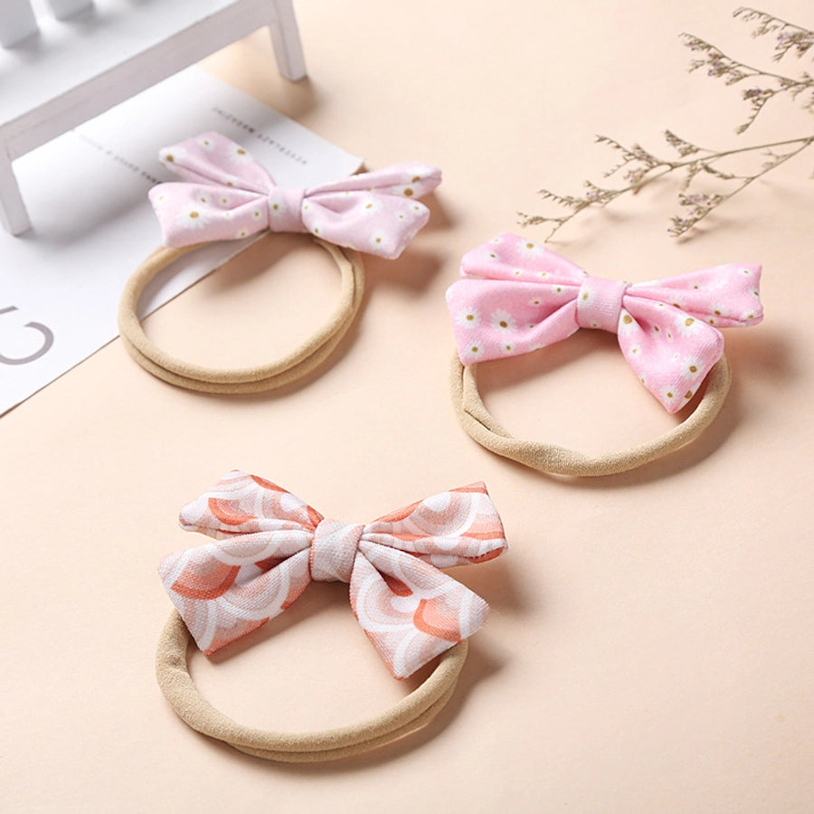 fashion bow floral nylon soft infant baby headband