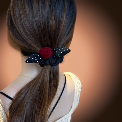 Women's Classic Style Polka Dots Bow Knot Cloth Flannel Printing Hair Tie