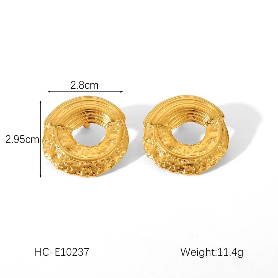 1 Pair IG Style Geometric Solid Color Plating 304 Stainless Steel 18K Gold Plated Drop Earrings Ear Studs