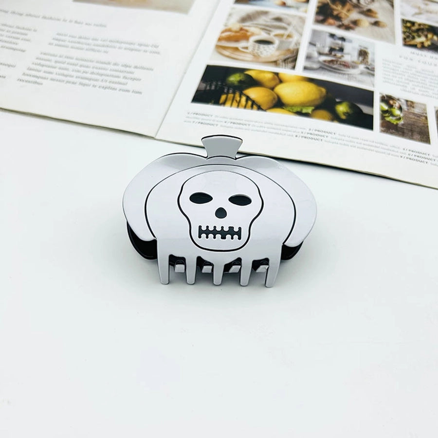 Halloween Original Design Women's Skull Arylic Carving Hair Clip Hair Claws